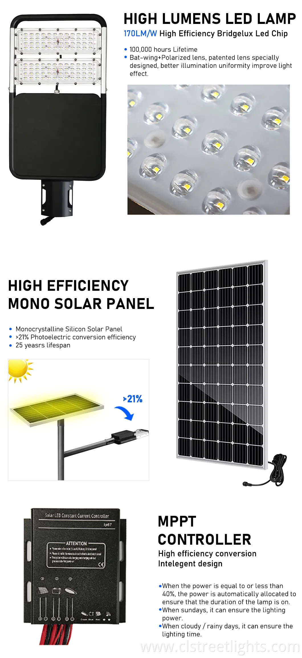 Baorun Factory Price 100W Zc Series All-in-Two Integrated LED Solar Street Lights